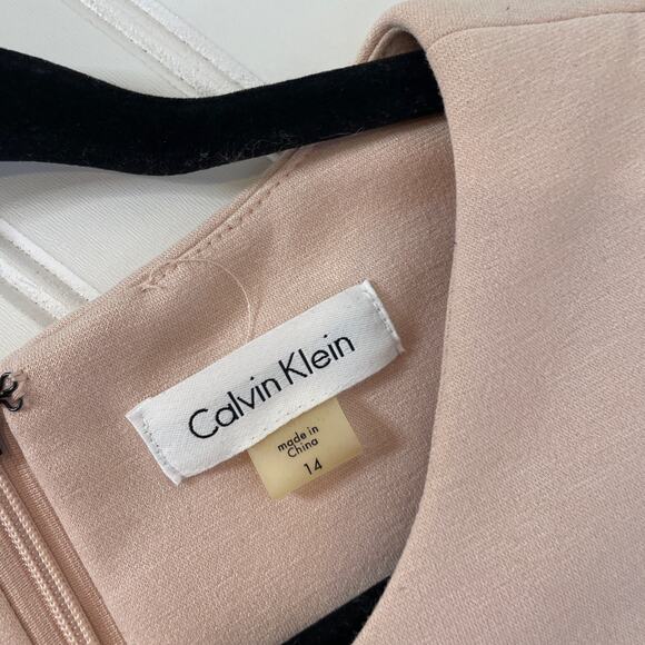 Calvin Klein Pink & Black Sleeveless Center Colorblock Sheath Dress Size XL - Picture 7 of 9